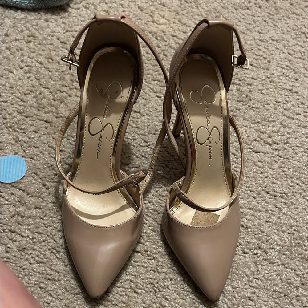 Jessica Simpson Nude Strappy Heels
